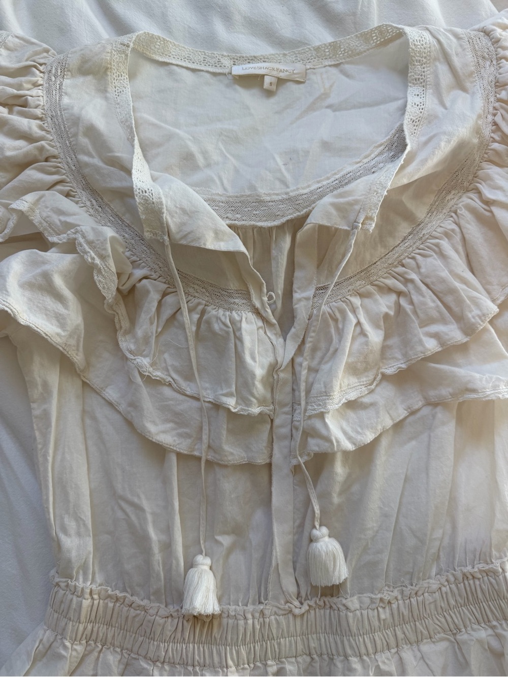 LoveShackFancy Liv Cotton Ruffled Heritage Dress